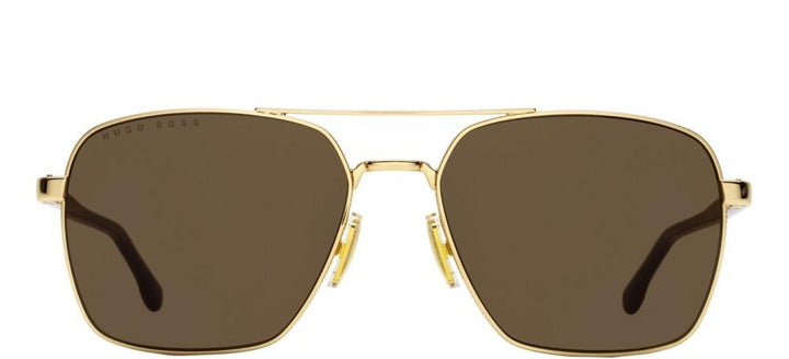 Timeless Gold-Toned Square Aviators with Brown Lenses