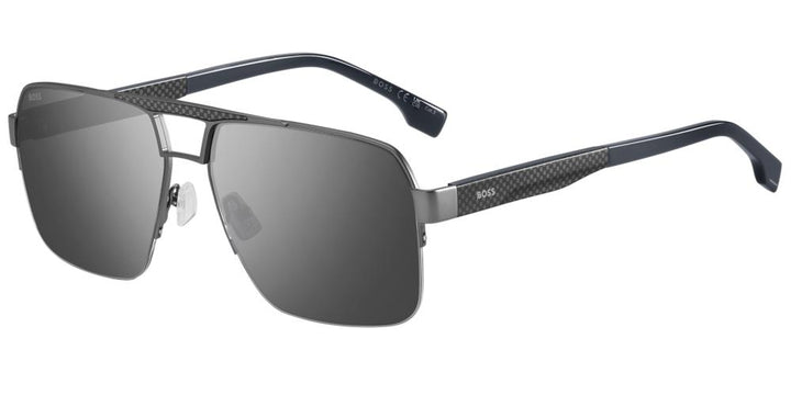 Sleek Carbon-Detail Rectangular Sunglasses