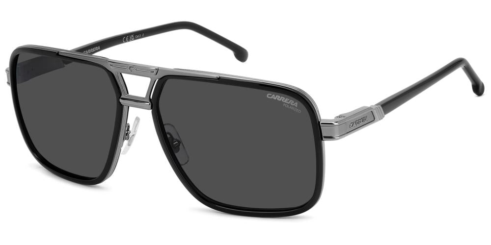 Sleek Aviator in Black and Silver Metal