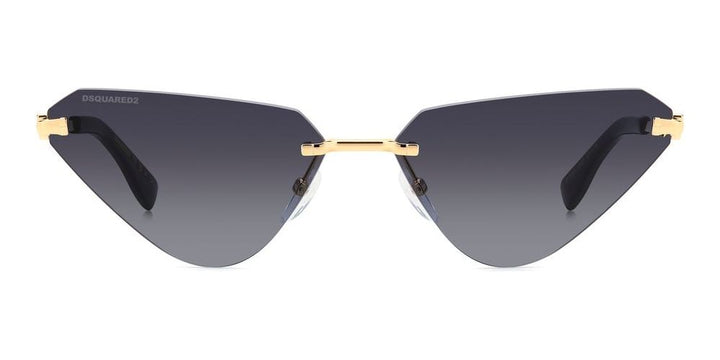Sleek Gold-Tone Rimless Cat-Eye Sunglasses