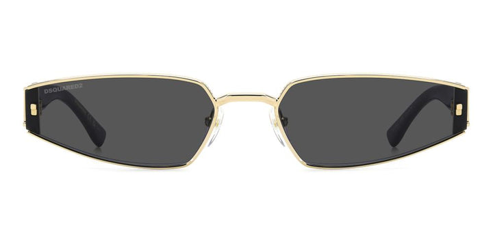 Sleek Rectangular Gold-Tone Sunglasses