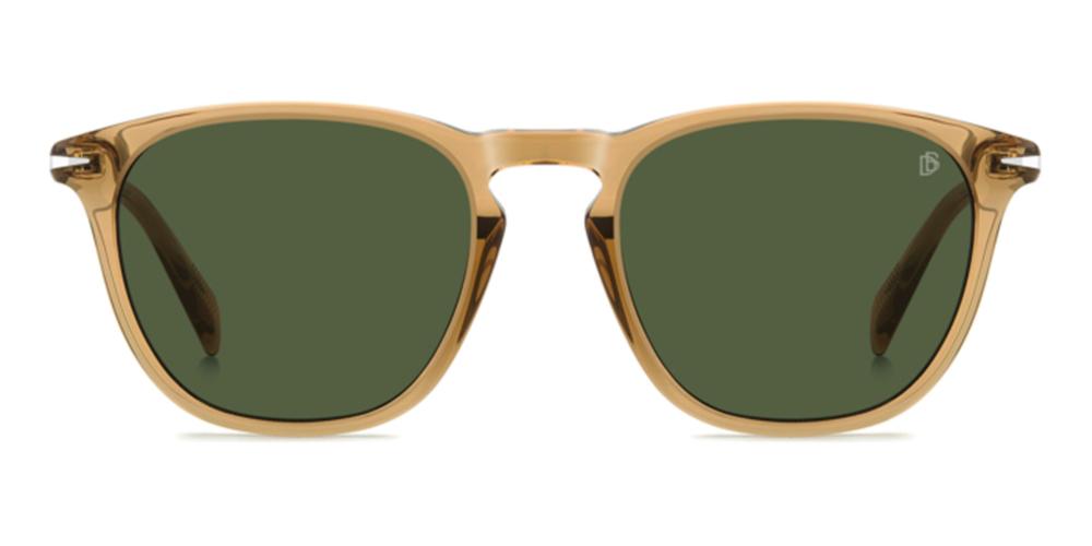 Timeless Light Brown Acetate Sunglasses with Green Lenses