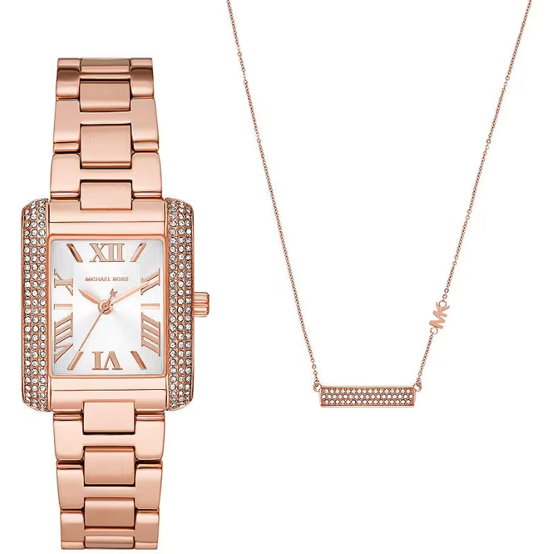 Michael Kors Rose Gold Crystal Watch Set