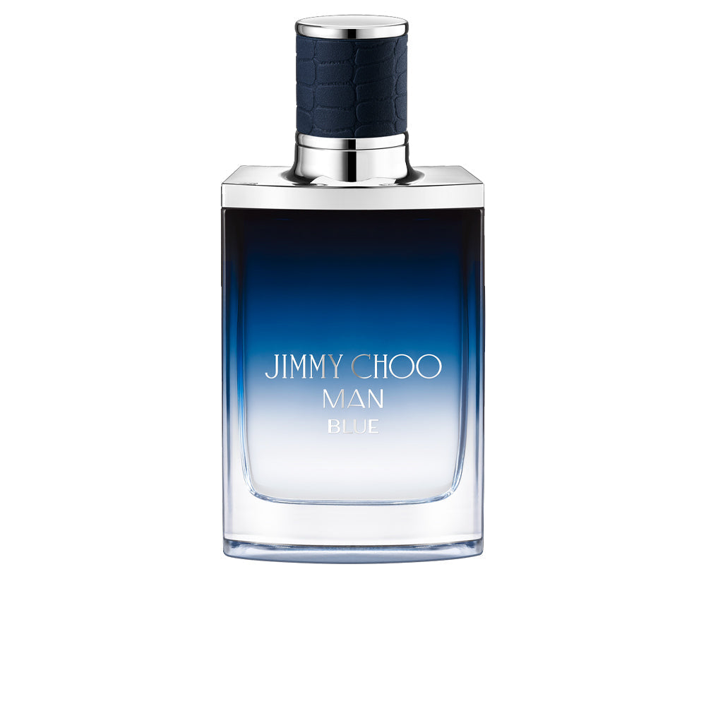 Blue-to-clear glass bottle of Man Blue Eau de Toilette, 100 ml, woody aromatic