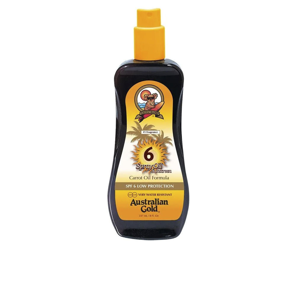 237 ml bronzing carrot seed oil SPF 6 spray in clear bottle, Unisex