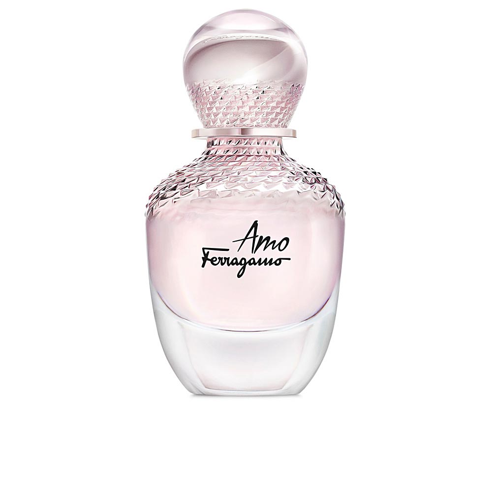 Translucent faceted glass perfume bottle, 30 ml, floral-amber scent for Women