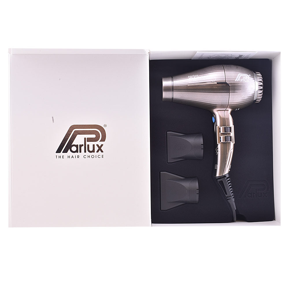 Matte bronze professional hair dryer, two concentrator nozzles, 3 m cable