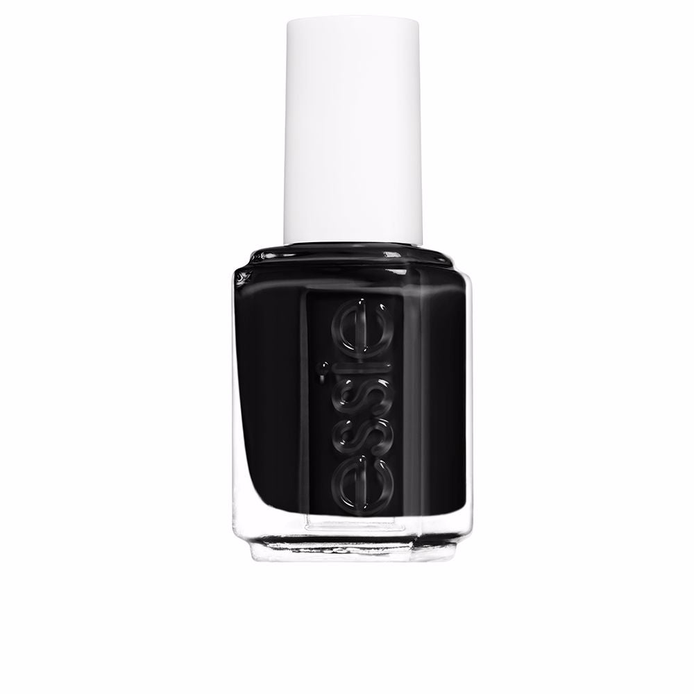Small 13.5 ml black cream nail polish bottle with wide brush applicator