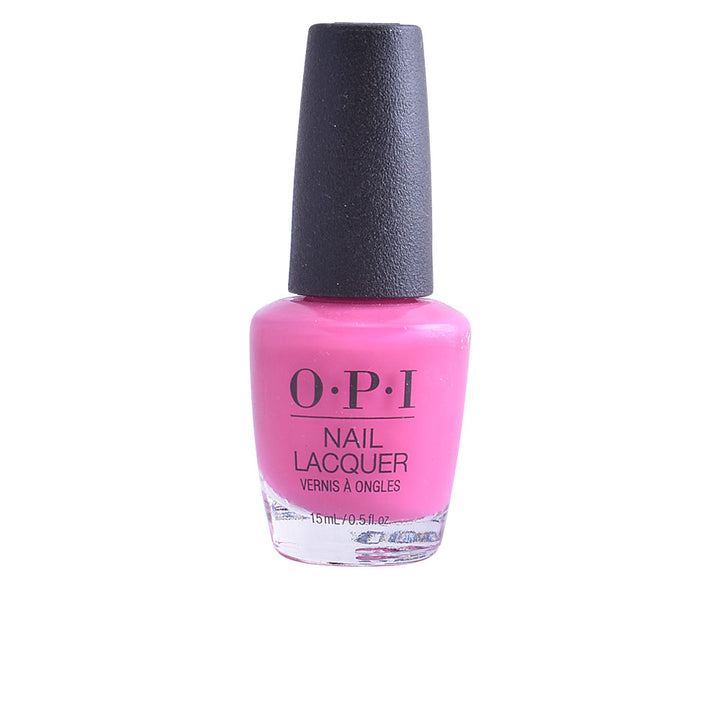 15 ml satin pink nail lacquer bottle with wide brush, cream finish