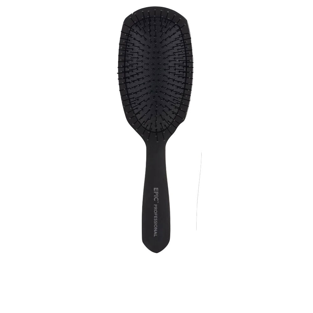 Black wide-head paddle hair brush with ergonomic handle, IntelliFlex® bristles, Unisex