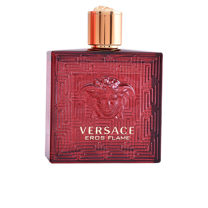 Red 50 ml perfume bottle with gold lettering, woody-spicy fragrance for Man