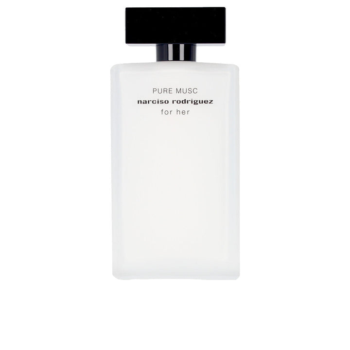 White lacquered 30 ml perfume bottle; minimalist label and rounded silhouette