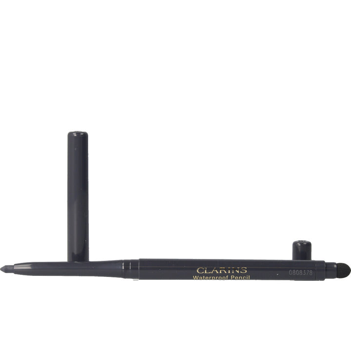 Retractable grey waterproof eyeliner pencil with slim tip and built‑in sharpener