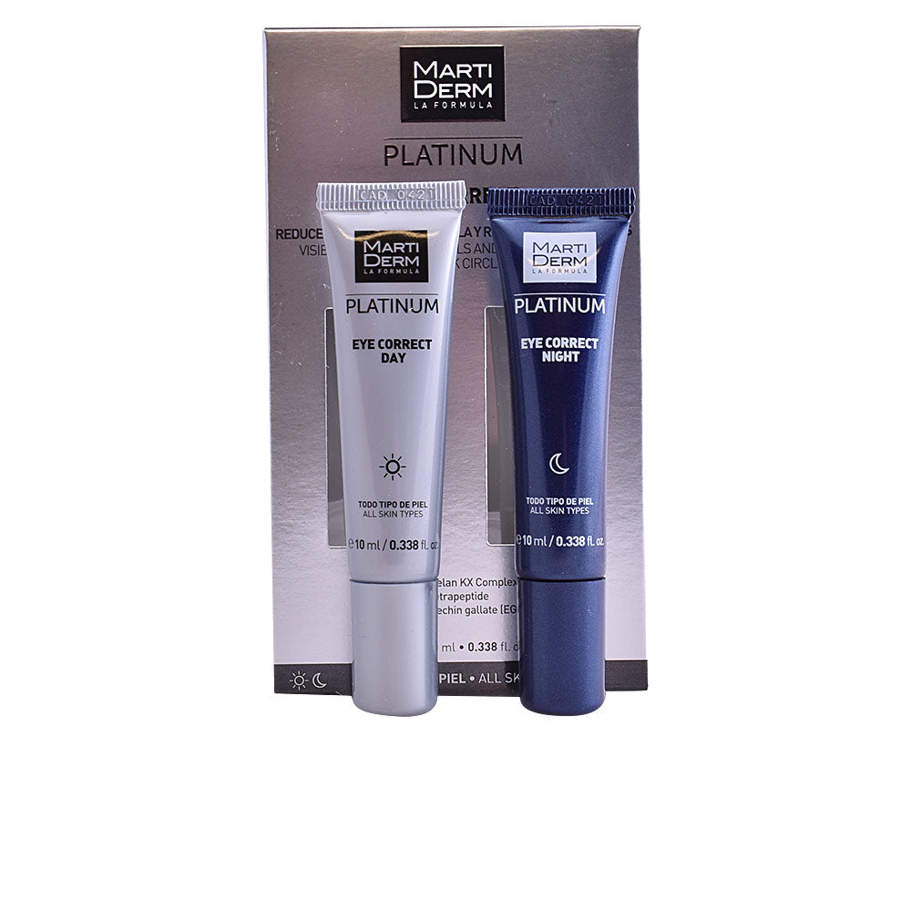 Two small tubes of Day tinted emulsion and Night gel‑cream, 10 ml each, Unisex eye care