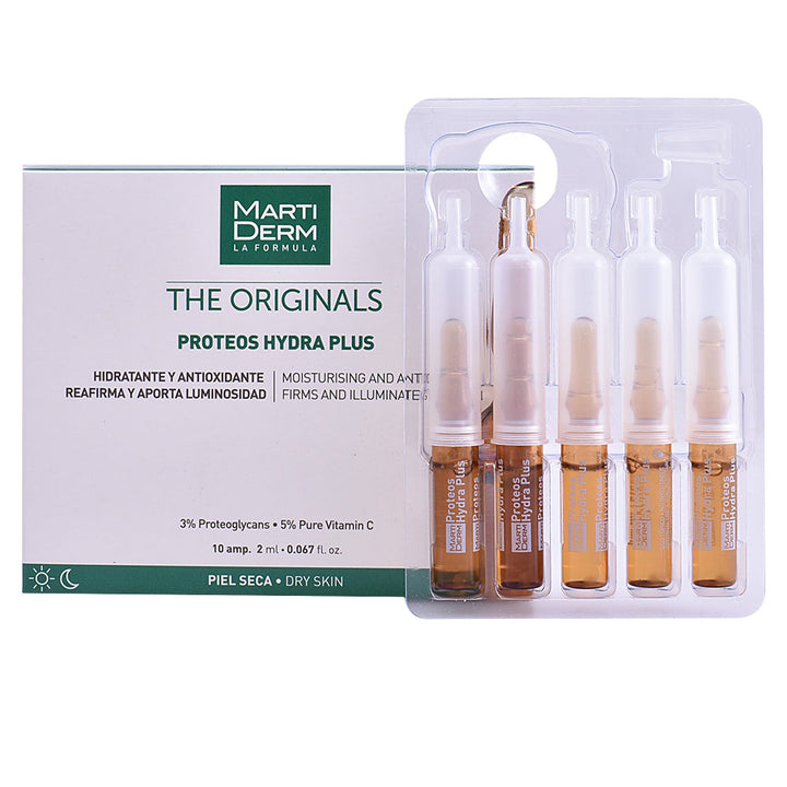 Single 2 ml glass ampoule of moisturising proteoglycan and vitamin C serum