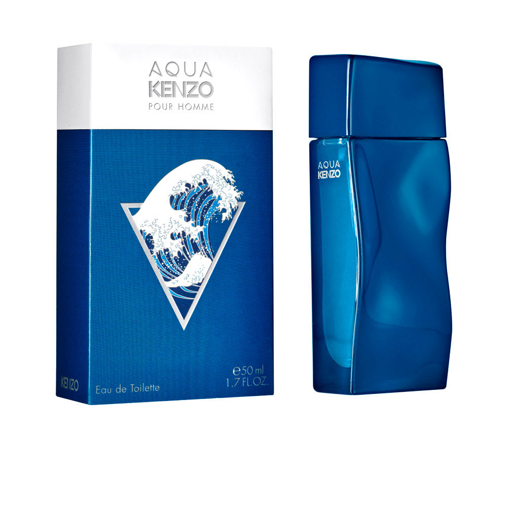 Cobalt-blue flacon engraved with Hokusai wave, 50 ml Eau de Toilette for Man