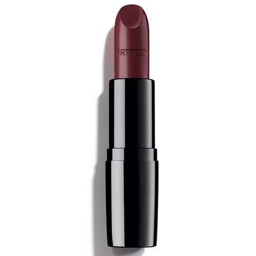 Closed 4 g lipstick bullet in deep blackberry sorbet shade, creamy gel finish