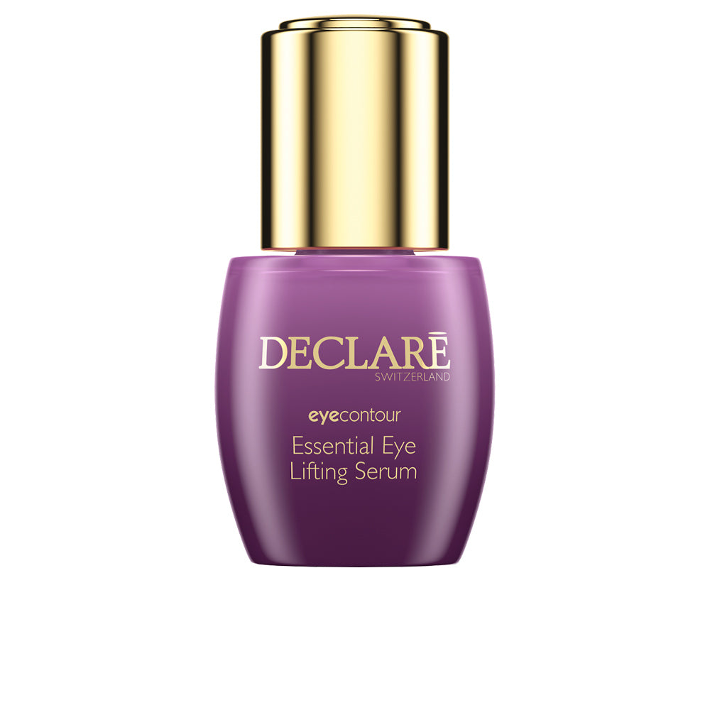 15 ml clear bottle of Essential Eye Lifting Serum, lightweight gel for eye contour
