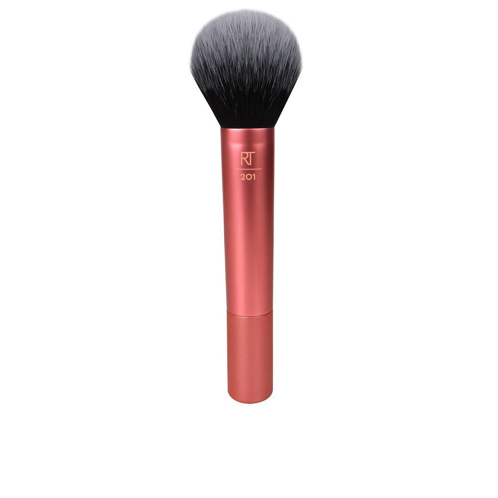Rounded synthetic powder brush with domed head on white background