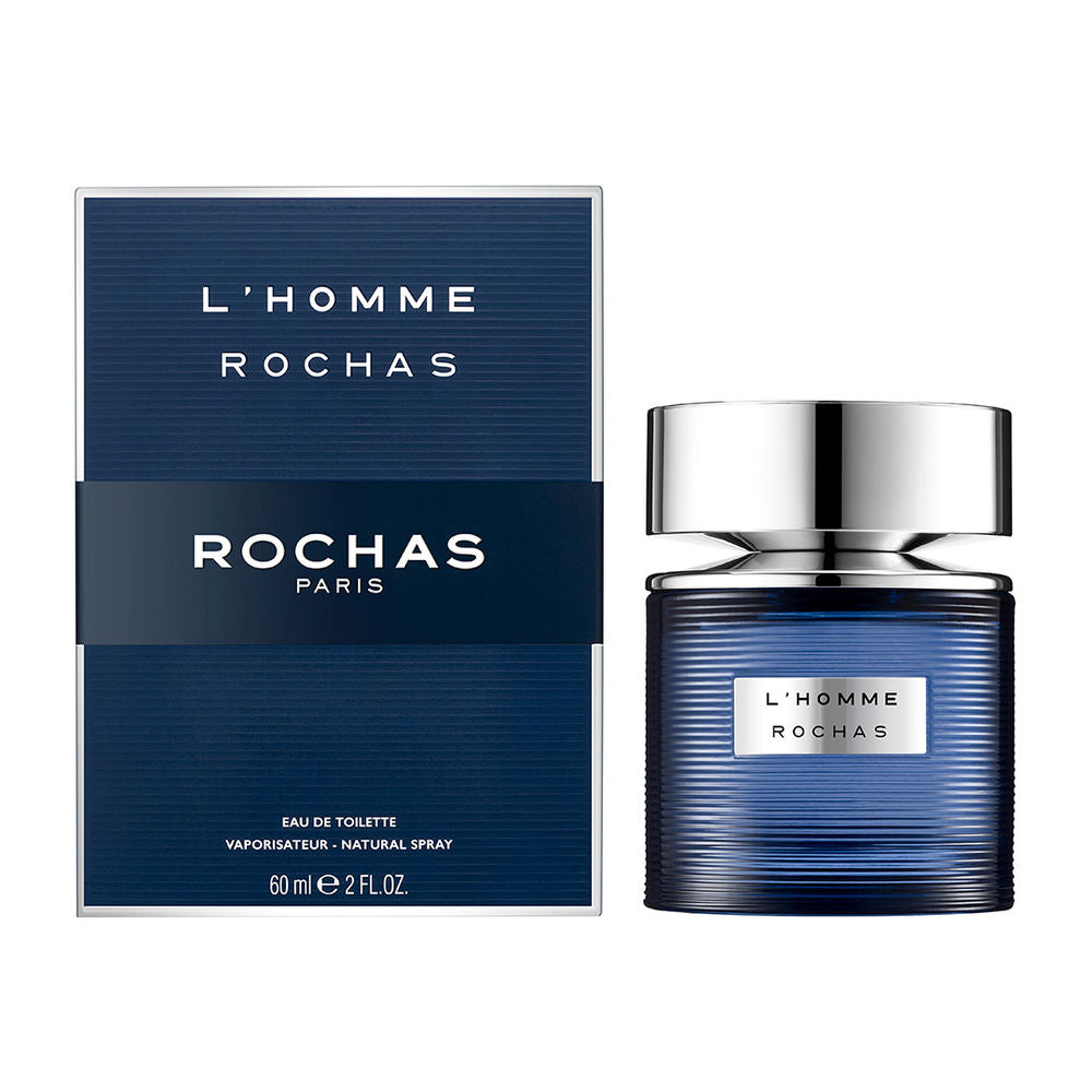 Deep blue striped perfume bottle with metal plaque, 100 ml EDT for Man