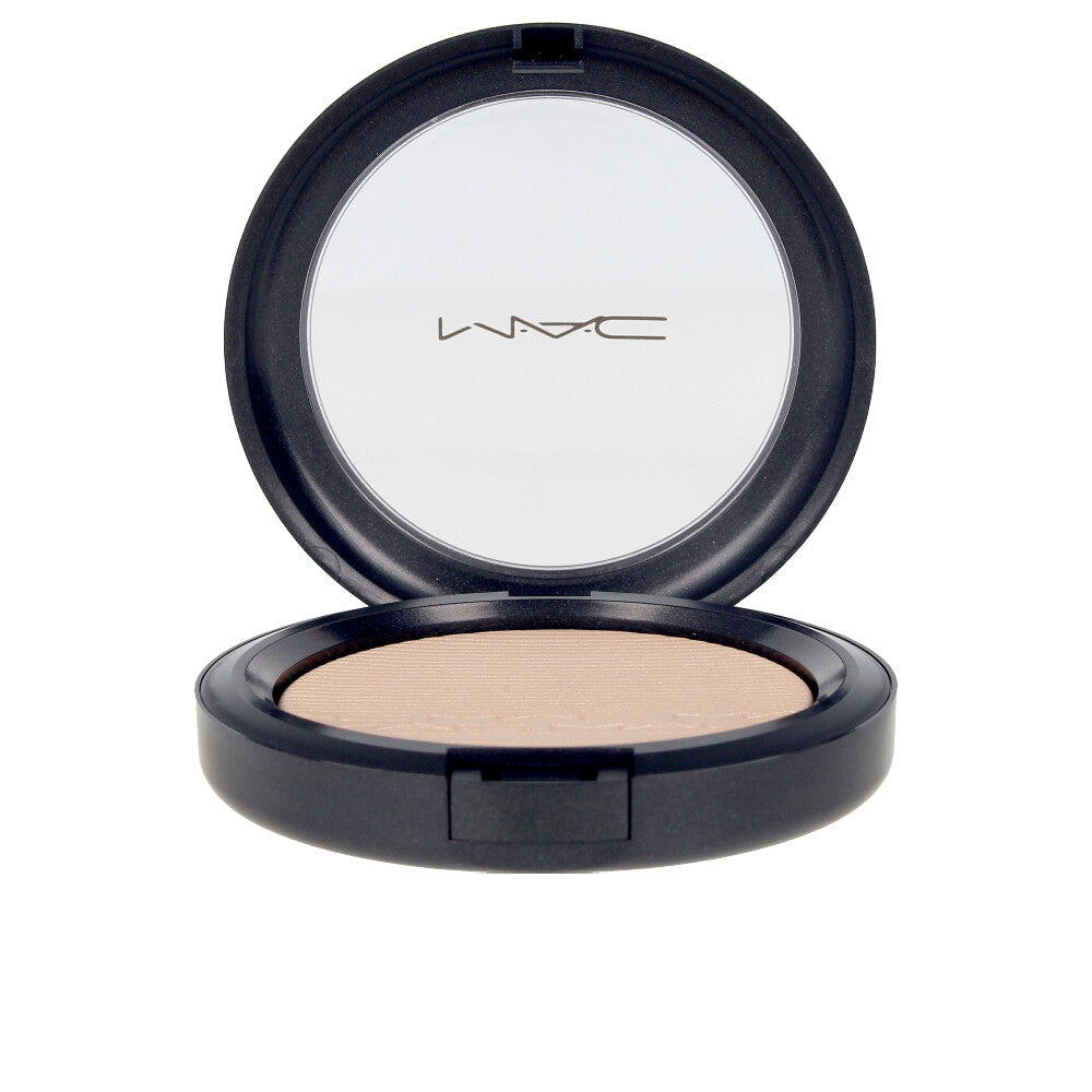 Metalised compact pressed prismatic illuminator in warm champagne shade