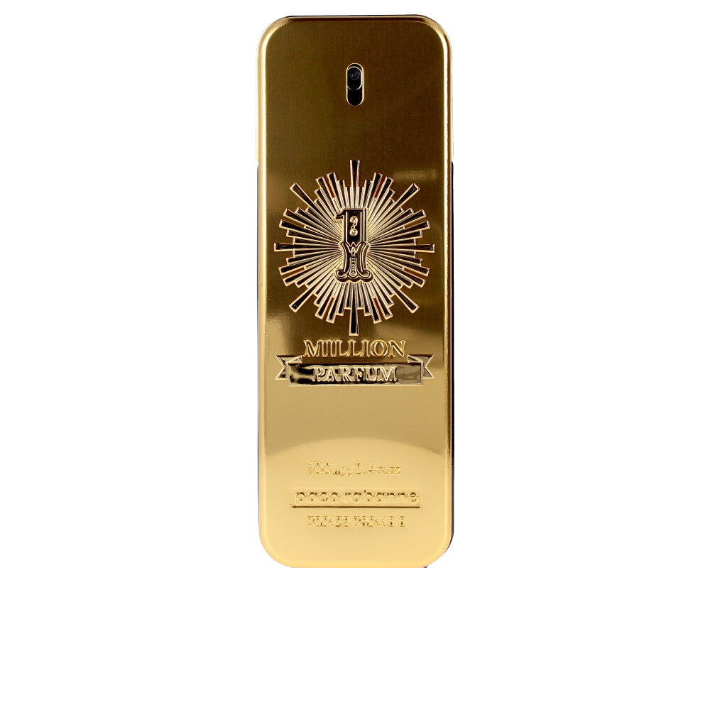 Faceted gold-lacquered lingot perfume bottle, 100 ml, leather-floral parfum
