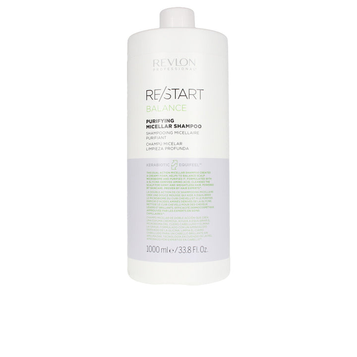 Clear 1,000 ml purifying micellar shampoo bottle, Kerabiotic formula, Unisex
