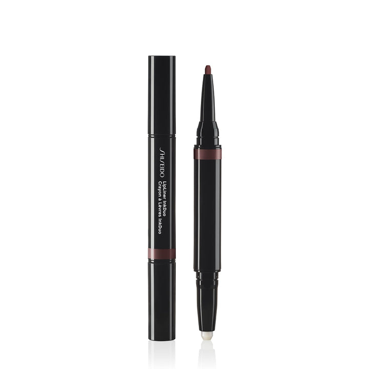 Slim dual-ended lip pencil in espresso shade, 1.1 g, matte primer and liner