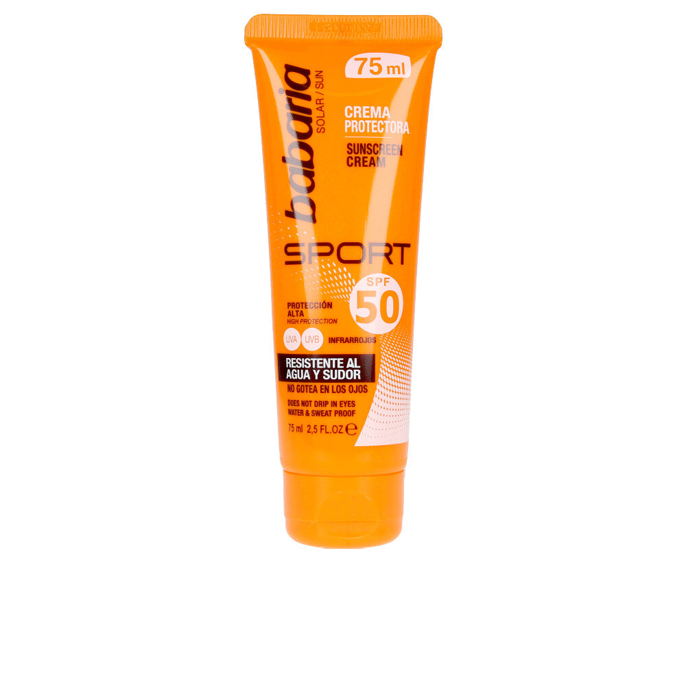 75 ml sport SPF50 water-resistant sunscreen cream in tube, Unisex