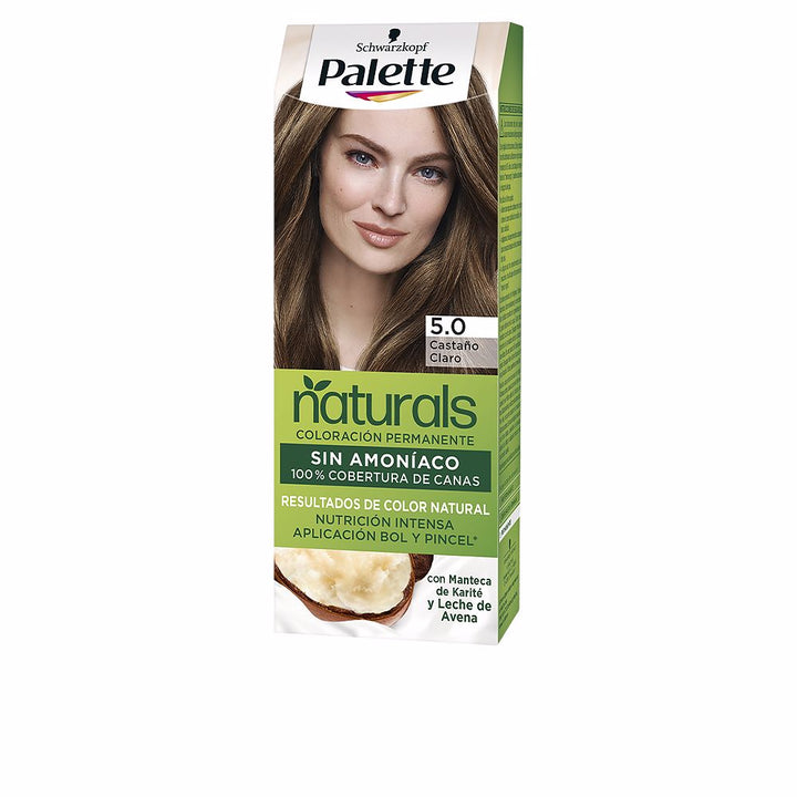Tube and brush hair dye kit in light brown shade with reusable mixing bowl