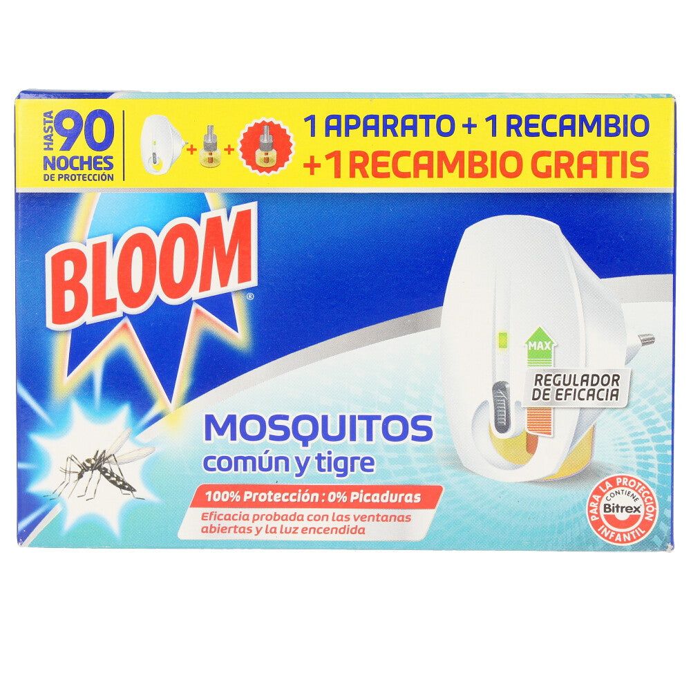 Compact plug-in mosquito diffuser with two refill cartridges, white finish