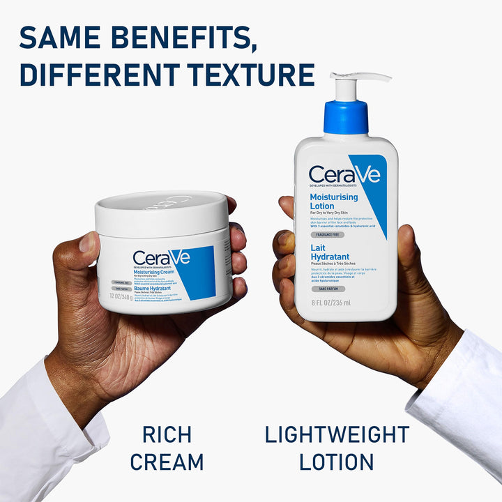 236 ml light, non‑greasy hydrating body lotion with three ceramides and hyaluronic acid