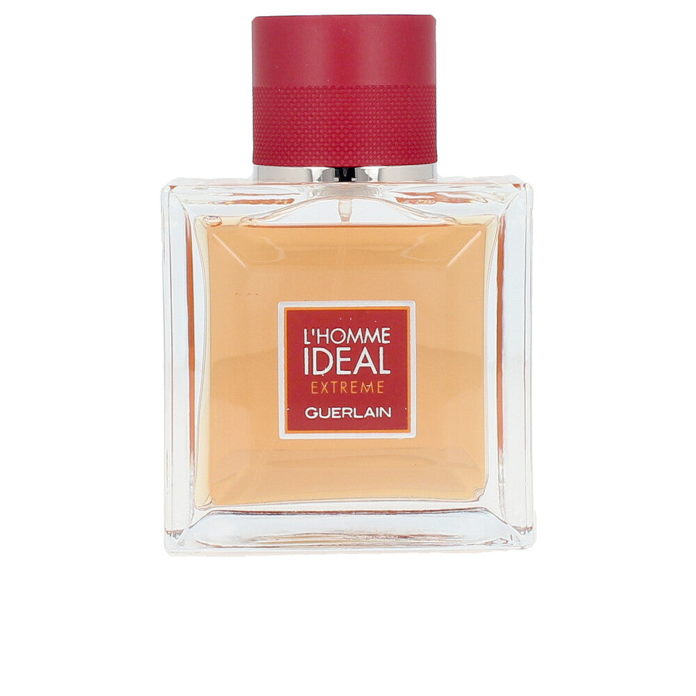 50 ml amber perfume bottle with wood-toned cap, almond and leather fragrance