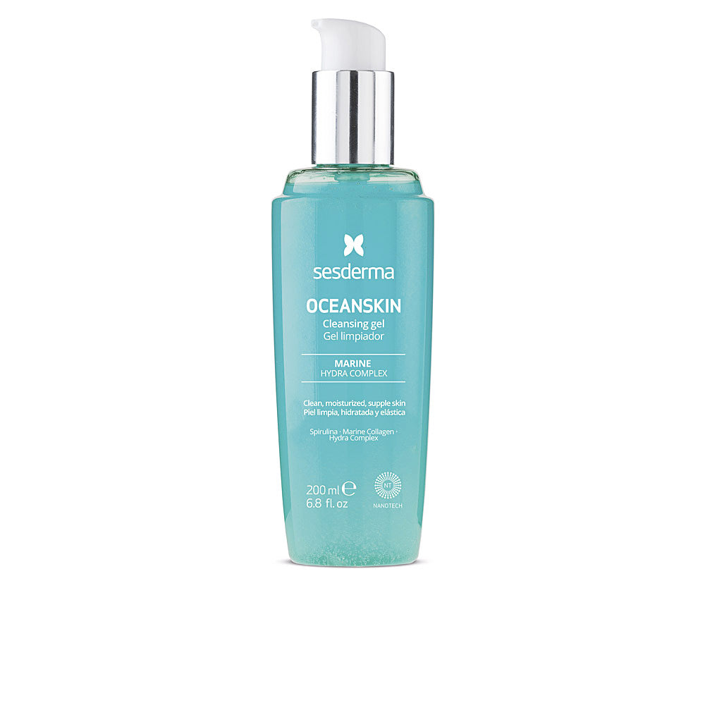 200 ml blue marine hydrating cleansing gel bottle for Women, gel-to-oil texture