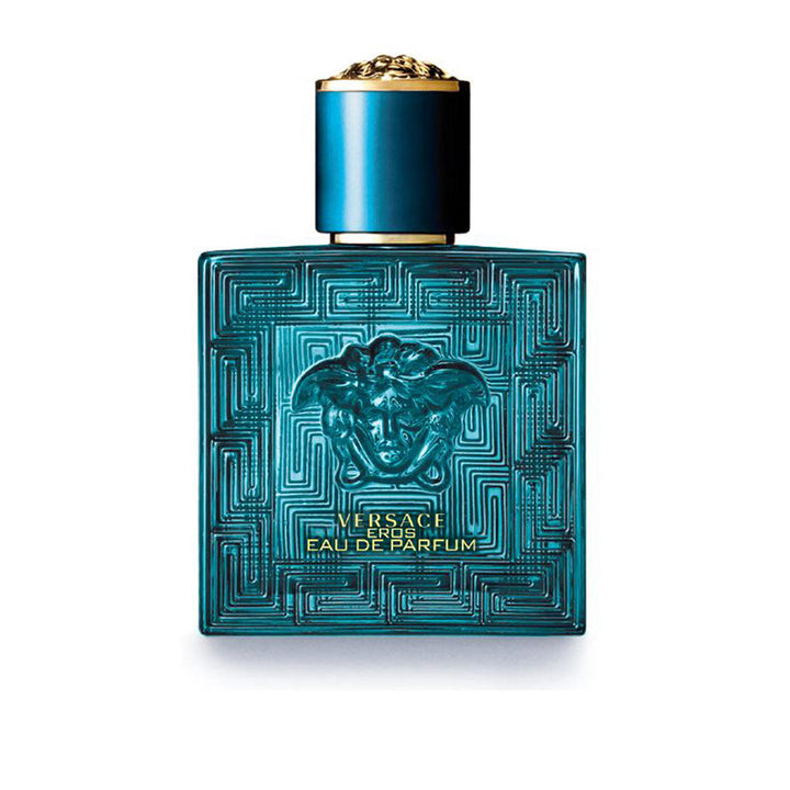 Blue 100 ml Eau de Parfum bottle with Grecian frieze and Medusa relief