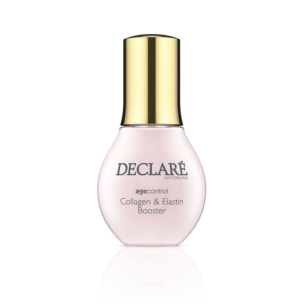 50 ml amber-tinted glass serum bottle with dropper, collagen boost label