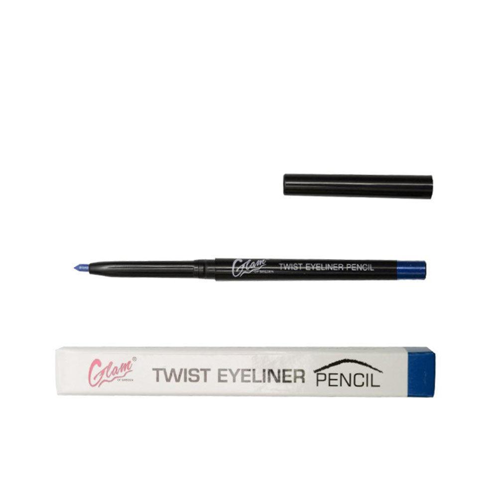 Retractable cream eyeliner pencil in blue, 0.3 g, twist-up
