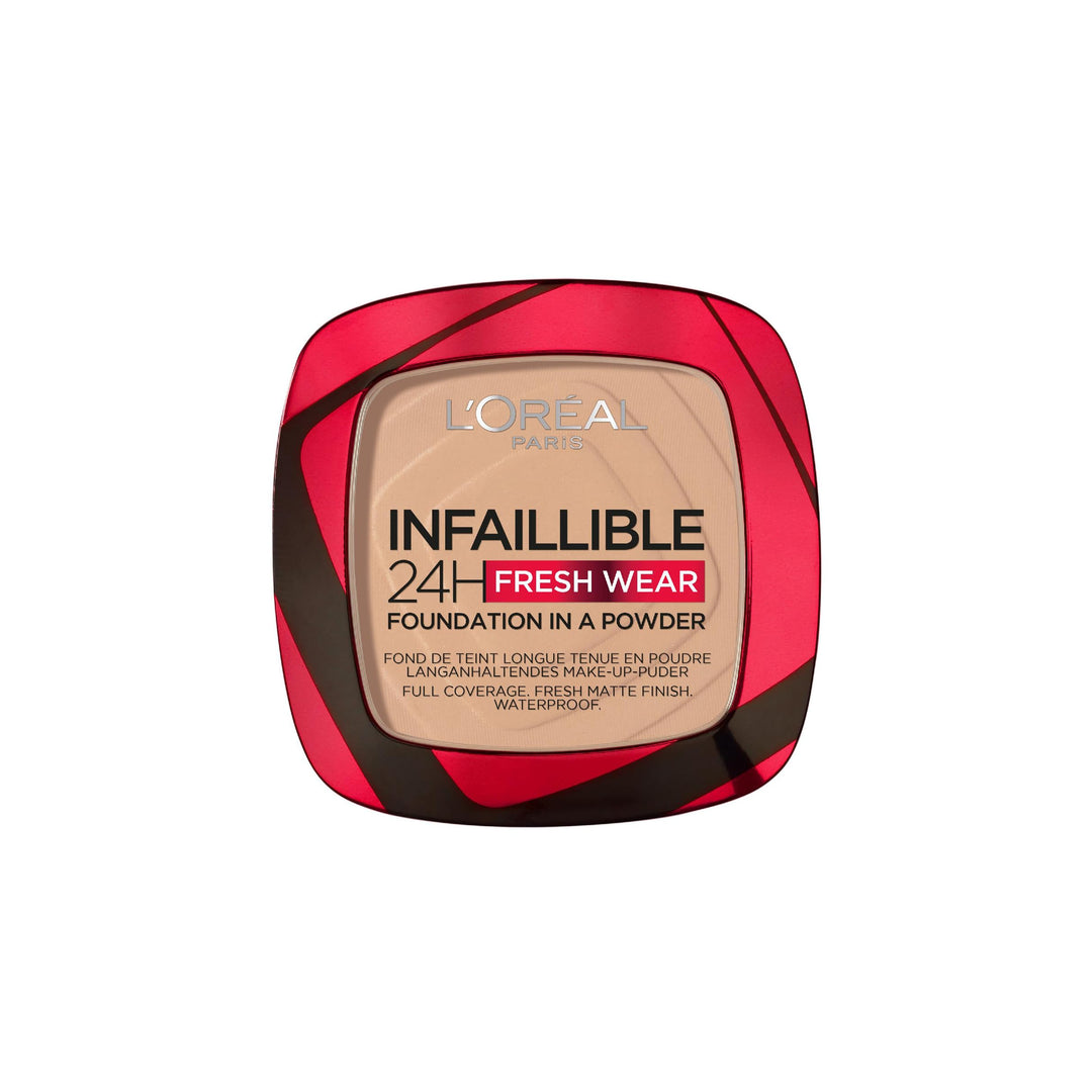 Compact 9 g matte powder foundation, shade 130, waterproof, compact case