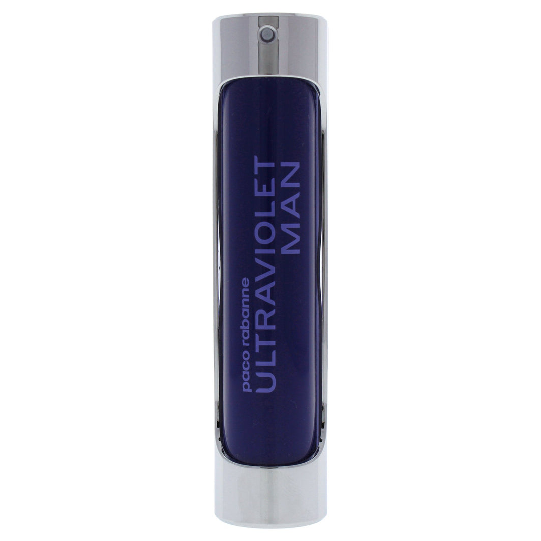 100 ml purple-tinted glass perfume bottle with silicone and metal details, Eau de Toilette for Man