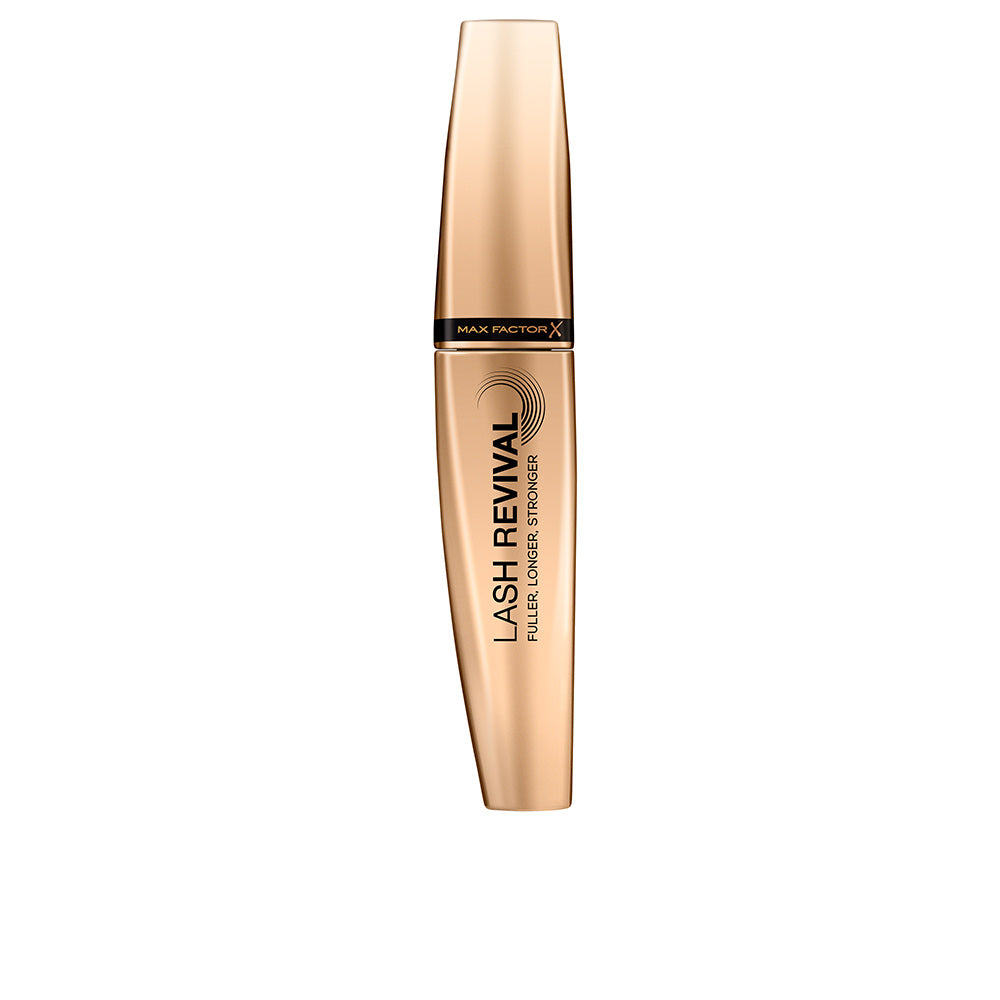 Black curved-brush mascara tube, 11.5 g, lengthening and strengthening