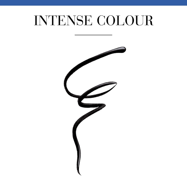 Slim black liquid eyeliner pen with fine brush applicator, 2.5 ml