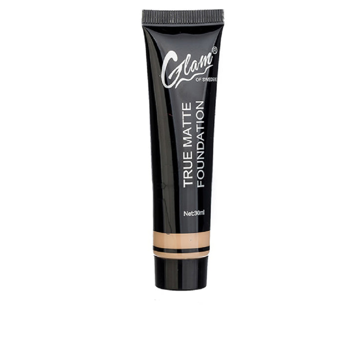 30 ml bottle of True Matte foundation in shade 20 Honey, semi-matte liquid