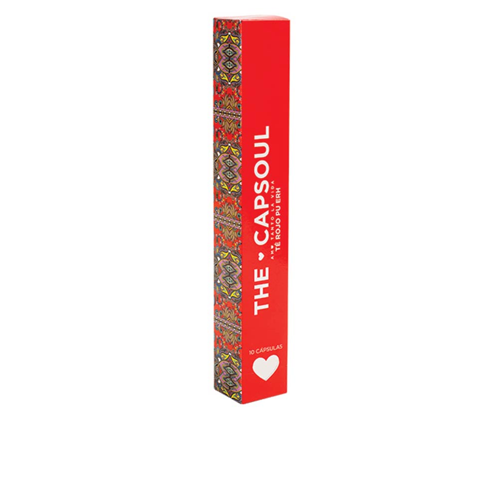 Box of 10 Pu‑Erh red tea capsules, single‑origin China, earthy dark leaves