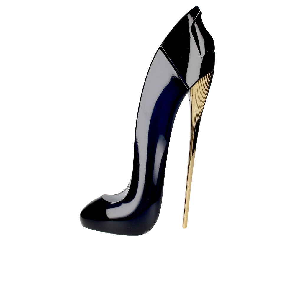 Glass perfume bottle shaped like a high-heeled stiletto, 80 ml, amber liquid