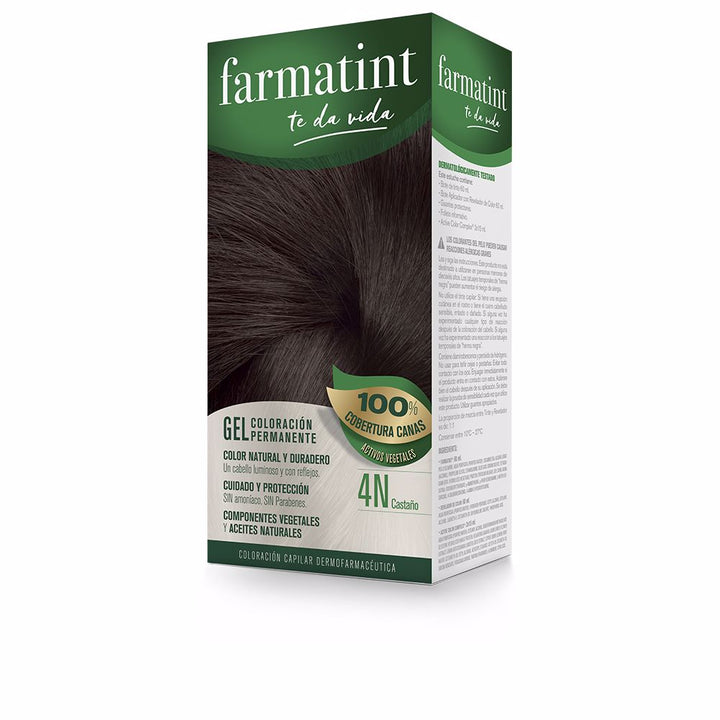 Gel hair colour kit in 4 Chestnut with developer and repair vials