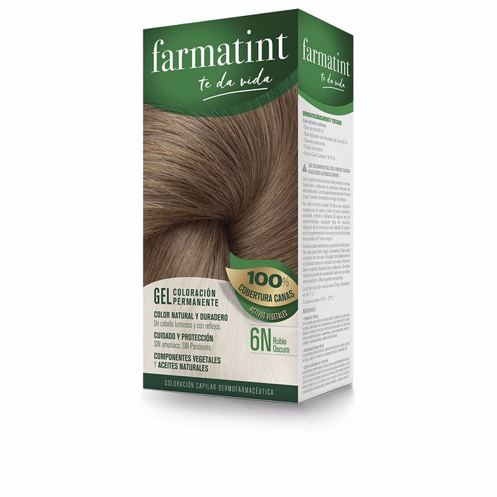 Tube of dark blonde ammonia‑free gel hair colour with developer and repair sachets