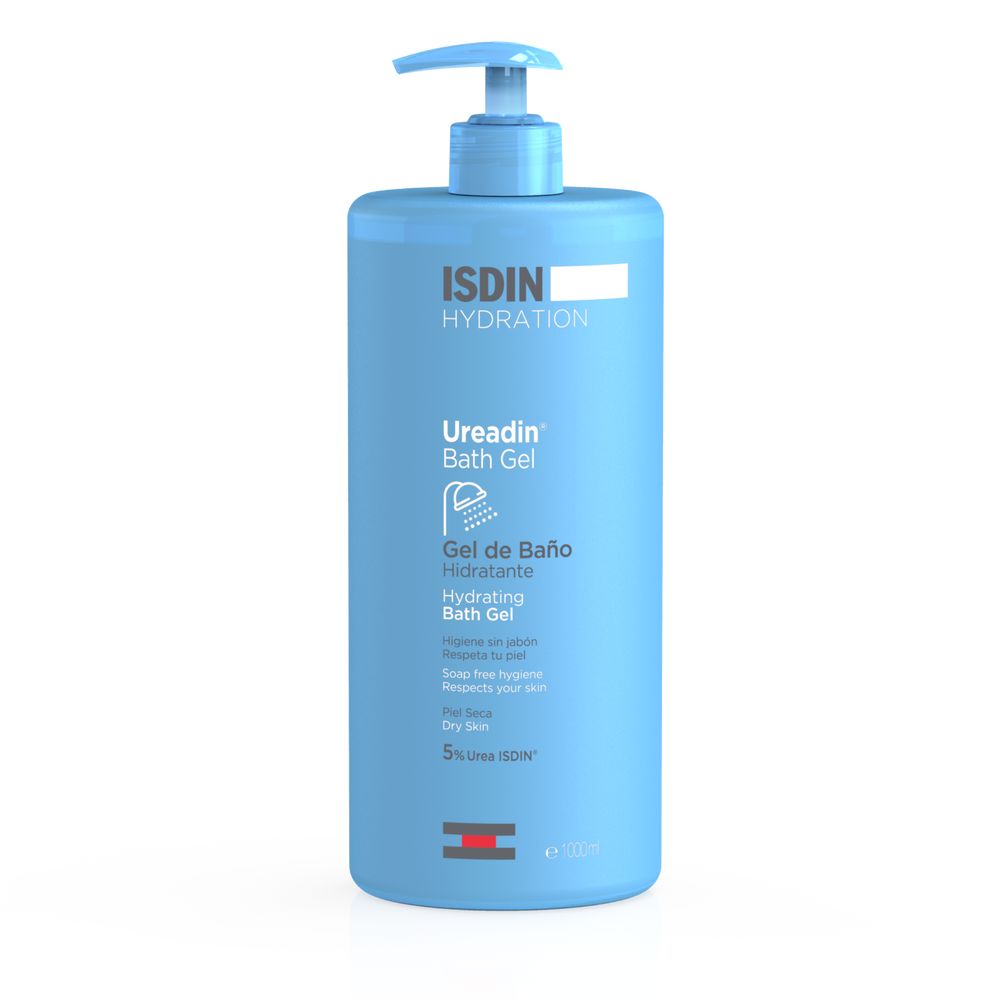 1 litre bottle of 5% urea hydrating bath gel, syndet cleanser