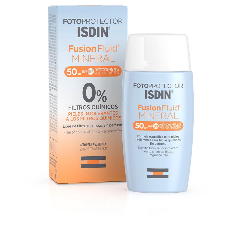 50 ml pump bottle of mattifying mineral SPF 50+ fluid for Unisex use