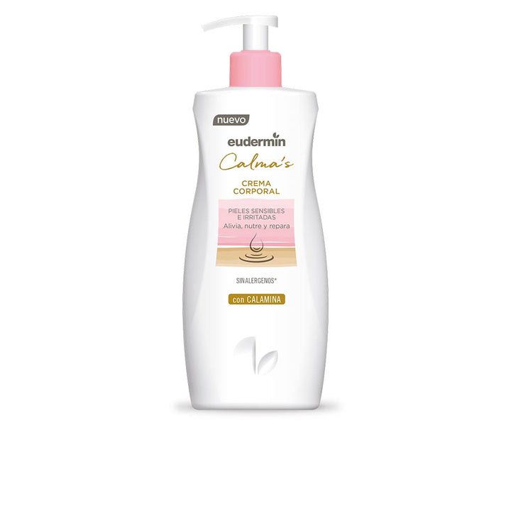Tub of soothing calamine body cream with creamy pink balm texture
