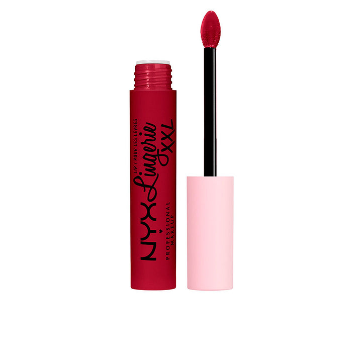 Matte liquid lipstick in vivid red, doe‑foot applicator, 32.5 g tube